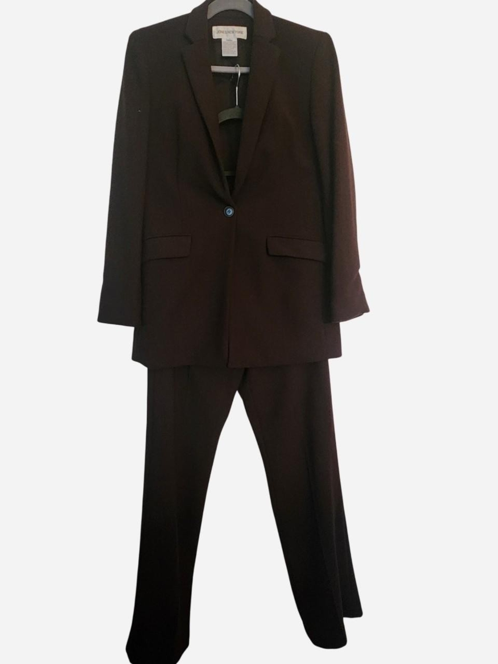 Jones New York Dark Brown Women Two-Piece Suit - Wool Blend Blazer & Trousers